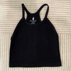 Free People Movement Black Ribbed Cropped Tank